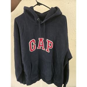 Vintage GAP Fleece Hoodie, Black, Size Large